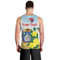 Personalized Sint Maarten Men Tank Top Brown Pelican With Yellow Sage - Wonder Print Shop