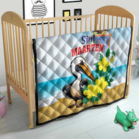 Sint Maarten Quilt Brown Pelican With Yellow Sage - Wonder Print Shop