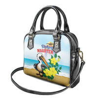 Sint Maarten Shoulder Handbag Brown Pelican With Yellow Sage - Wonder Print Shop
