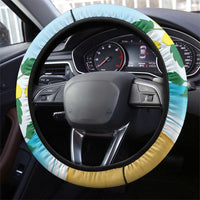 Sint Maarten Steering Wheel Cover Brown Pelican With Yellow Sage - Wonder Print Shop