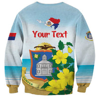Personalized Sint Maarten Sweatshirt Brown Pelican With Yellow Sage - Wonder Print Shop