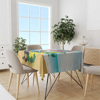 Sint Maarten Tablecloth Brown Pelican With Yellow Sage - Wonder Print Shop