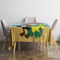 Sint Maarten Tablecloth Brown Pelican With Yellow Sage - Wonder Print Shop