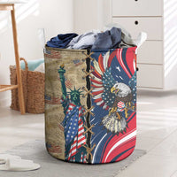 USA Eagle Statue of Liberty Laundry Basket American Patriotic Spirit - Wonder Print Shop