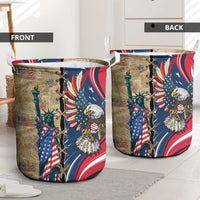 USA Eagle Statue of Liberty Laundry Basket American Patriotic Spirit - Wonder Print Shop