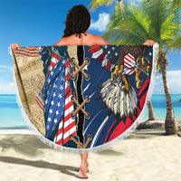 USA Eagle Statue of Liberty Beach Blanket American Patriotic Spirit - Wonder Print Shop