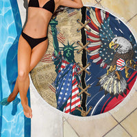 USA Eagle Statue of Liberty Beach Blanket American Patriotic Spirit - Wonder Print Shop