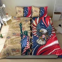 USA Eagle Statue of Liberty Bedding Set American Patriotic Spirit - Wonder Print Shop