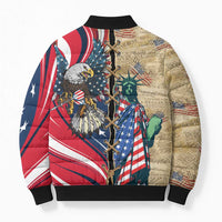 USA Eagle Statue of Liberty Bomber Puffer Jacket American Patriotic Spirit - Wonder Print Shop