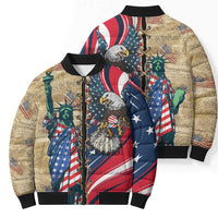 USA Eagle Statue of Liberty Bomber Puffer Jacket American Patriotic Spirit - Wonder Print Shop