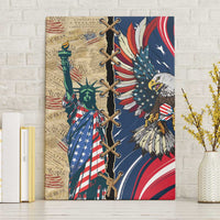 USA Eagle Statue of Liberty Canvas Wall Art American Patriotic Spirit - Wonder Print Shop