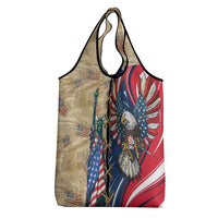 USA Eagle Statue of Liberty Grocery Bag American Patriotic Spirit - Wonder Print Shop