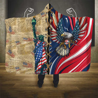 USA Eagle Statue of Liberty Hooded Blanket American Patriotic Spirit - Wonder Print Shop