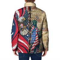 USA Eagle Statue of Liberty Padded Jacket American Patriotic Spirit - Wonder Print Shop