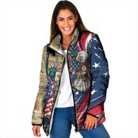 USA Eagle Statue of Liberty Padded Jacket American Patriotic Spirit - Wonder Print Shop