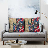 USA Eagle Statue of Liberty Pillow Cover American Patriotic Spirit - Wonder Print Shop