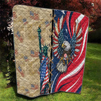 USA Eagle Statue of Liberty Quilt American Patriotic Spirit - Wonder Print Shop
