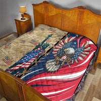 USA Eagle Statue of Liberty Quilt American Patriotic Spirit - Wonder Print Shop
