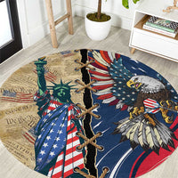 USA Eagle Statue of Liberty Round Carpet American Patriotic Spirit - Wonder Print Shop