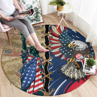 USA Eagle Statue of Liberty Round Carpet American Patriotic Spirit - Wonder Print Shop