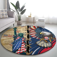 USA Eagle Statue of Liberty Round Carpet American Patriotic Spirit - Wonder Print Shop