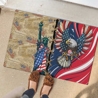 USA Eagle Statue of Liberty Rubber Doormat American Patriotic Spirit - Wonder Print Shop