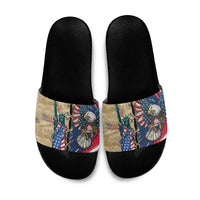 USA Eagle Statue of Liberty Slide Sandals American Patriotic Spirit - Wonder Print Shop