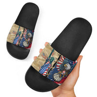 USA Eagle Statue of Liberty Slide Sandals American Patriotic Spirit - Wonder Print Shop