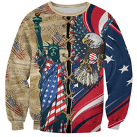 USA Eagle Statue of Liberty Sweatshirt American Patriotic Spirit - Wonder Print Shop