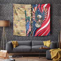 USA Eagle Statue of Liberty Tapestry American Patriotic Spirit - Wonder Print Shop