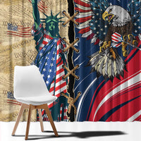 USA Eagle Statue of Liberty Window Curtain American Patriotic Spirit - Wonder Print Shop