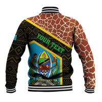 Tanzania Union Day 2024 Baseball Jacket Uhuru na Umoja Giraffe Pattern - Wonder Print Shop