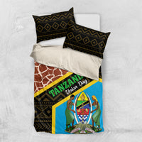 Tanzania Union Day 2024 Bedding Set Uhuru na Umoja Giraffe Pattern - Wonder Print Shop