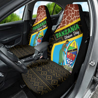Tanzania Union Day 2024 Car Seat Cover Uhuru na Umoja Giraffe Pattern - Wonder Print Shop