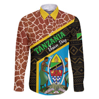 Tanzania Union Day 2024 Family Matching Off Shoulder Short Dress and Hawaiian Shirt Uhuru na Umoja Giraffe Pattern - Wonder Print Shop