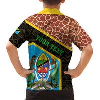 Tanzania Union Day 2024 Family Matching Short Sleeve Bodycon Dress and Hawaiian Shirt Uhuru na Umoja Giraffe Pattern - Wonder Print Shop