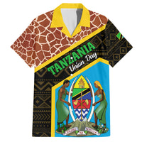 Tanzania Union Day 2024 Family Matching Tank Maxi Dress and Hawaiian Shirt Uhuru na Umoja Giraffe Pattern - Wonder Print Shop