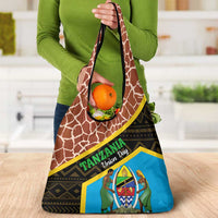 Tanzania Union Day 2024 Grocery Bag Uhuru na Umoja Giraffe Pattern