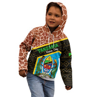 Tanzania Union Day 2024 Kid Hoodie Uhuru na Umoja Giraffe Pattern - Wonder Print Shop