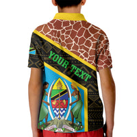 Tanzania Union Day 2024 Kid Polo Shirt Uhuru na Umoja Giraffe Pattern - Wonder Print Shop
