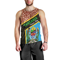 Tanzania Union Day 2024 Men Tank Top Uhuru na Umoja Giraffe Pattern - Wonder Print Shop