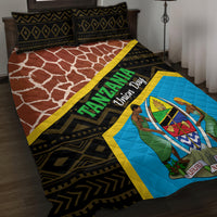 Tanzania Union Day 2024 Quilt Bed Set Uhuru na Umoja Giraffe Pattern - Wonder Print Shop