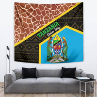 Tanzania Union Day 2024 Tapestry Uhuru na Umoja Giraffe Pattern - Wonder Print Shop