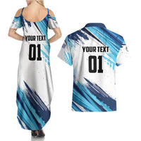 Uruguay Basketball Custom Couples Matching Summer Maxi Dress and Hawaiian Shirt Charruas Go Champion