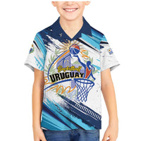 Uruguay Basketball Custom Family Matching Mermaid Dress and Hawaiian Shirt Charruas Go Champion