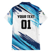 Uruguay Basketball Custom Family Matching Off The Shoulder Long Sleeve Dress and Hawaiian Shirt Charruas Go Champion