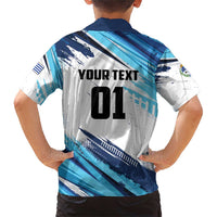 Uruguay Basketball Custom Family Matching Short Sleeve Bodycon Dress and Hawaiian Shirt Charruas Go Champion