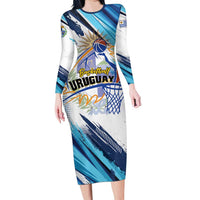Uruguay Basketball Custom Long Sleeve Bodycon Dress Charruas Go Champion