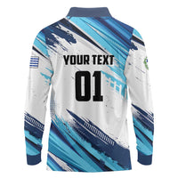 Uruguay Basketball Custom Long Sleeve Polo Shirt Charruas Go Champion