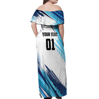 Uruguay Basketball Custom Off Shoulder Maxi Dress Charruas Go Champion